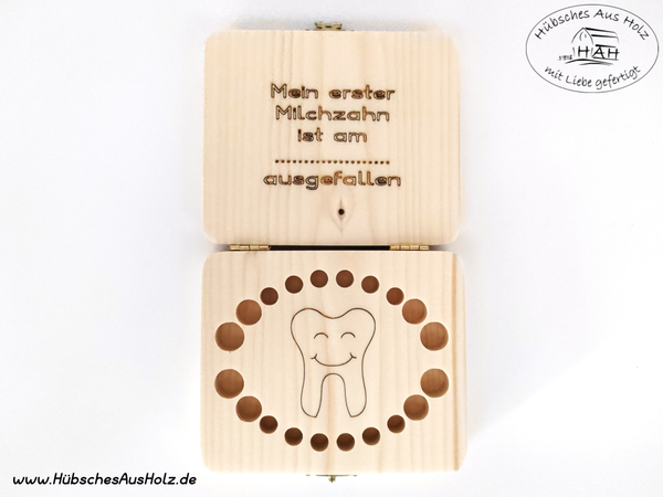 personalisierte Milchzahnbox "Zahn mit Krone"