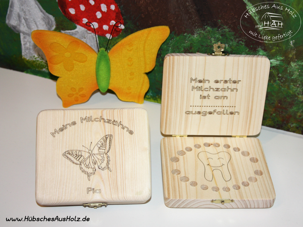 personalisierte Milchzahnbox "Schmetterling"